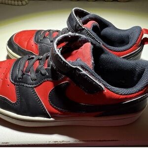 Nike Kids High-Top Sneakers – Red & Black – Youth Size (2 Youth)